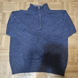 Oscar de la Renta 3/4  Zip-Up Sweater Medium Cotton Blend